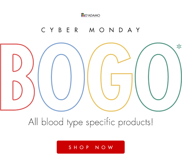 Buy 1 Get 1 FREE - All blood type specific products!