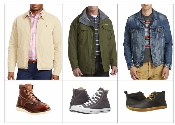 mens tall jackets and shoes