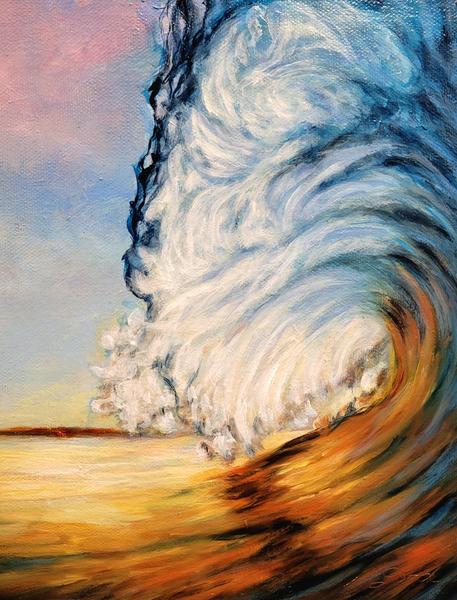 'Sunset Wave' by Anna Good Oil on Canvas Original