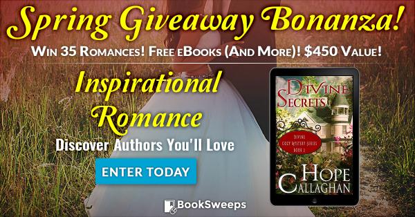 Enter for your chance to win my book, "Divine Secrets," Plus 35 Inspirational Romance ebooks + A Brand New Ereader!