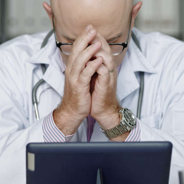 Doctor tired from work