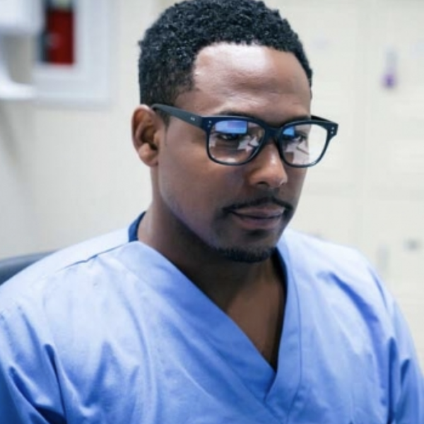 Doctor tired from work