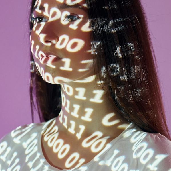 Binary Code Young Woman