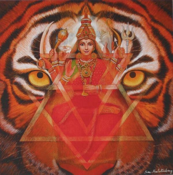 Durga Tiger Goddess Mandala 