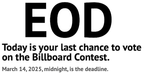 Billboard contest ending soon