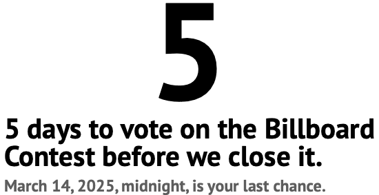 Billboard contest ending soon