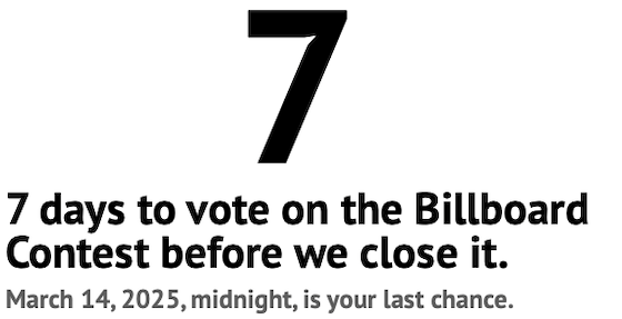 Billboard contest ending soon