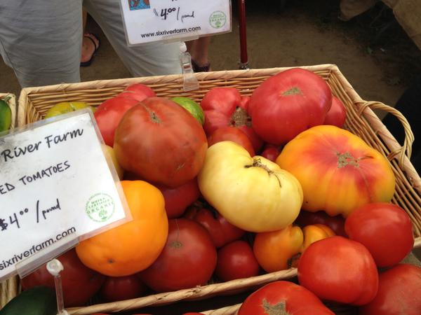 Basket of heirloom tomatoes