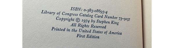 Stephen King first edition identification guide.