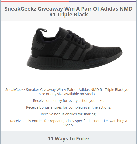 Adidas NMD R1 Triple Black Giveaway