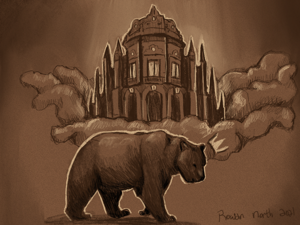 The Bear and the Castle of Faith - Mexico tale - drawn by Rowan North