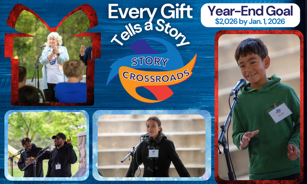 Every Gift Tells a Story - 2025 Year-End Campaign with youth tellers, Twin Poets, and emcee pictures