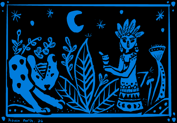 The Moon and the First Mate - Uruguay/Guarani - drawn by Rowan North