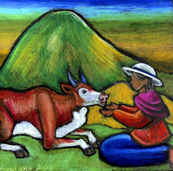 The Cow of El Panecillo - Ecuador - drawn by Rowan North