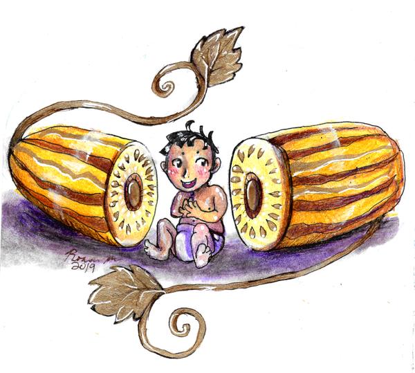 The Golden Cucumber, Indonesian tale