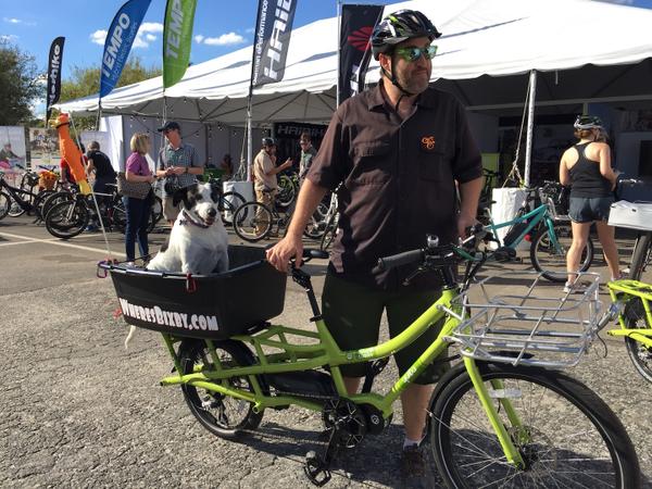 Electric cargo bike adventures with a dog