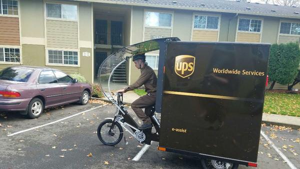 UPS electric bike deliveries in Portland OR