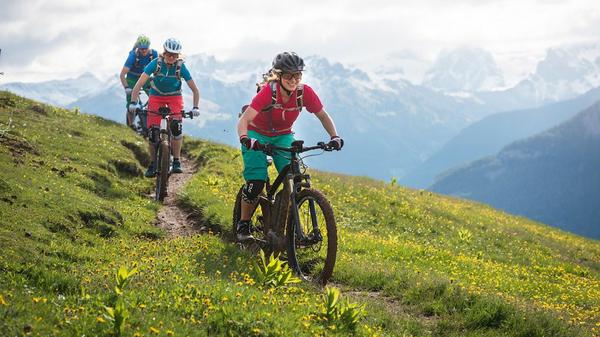 Electric mountain bike riding
