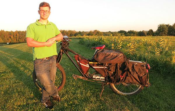 Troy Rank and his trusty electric bike