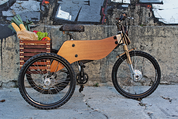 Wood electric cargo trike
