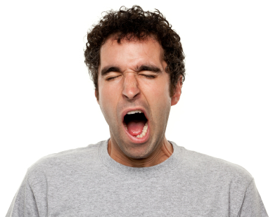 Man  yawning from weariness