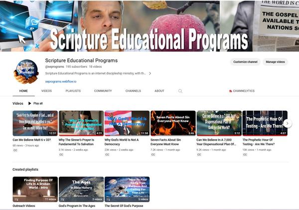 Scripture Educational Programs YouTube Kanaal