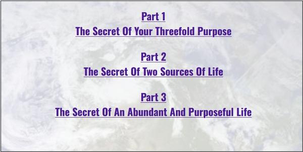 Secret Of God's Purpose - Part 1