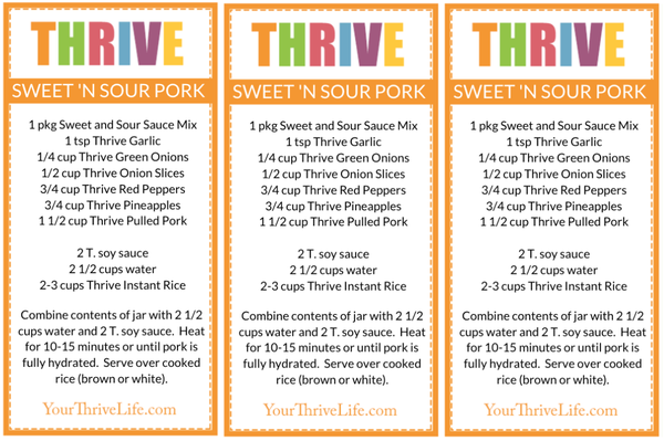 Sweet n Sour Pork labels