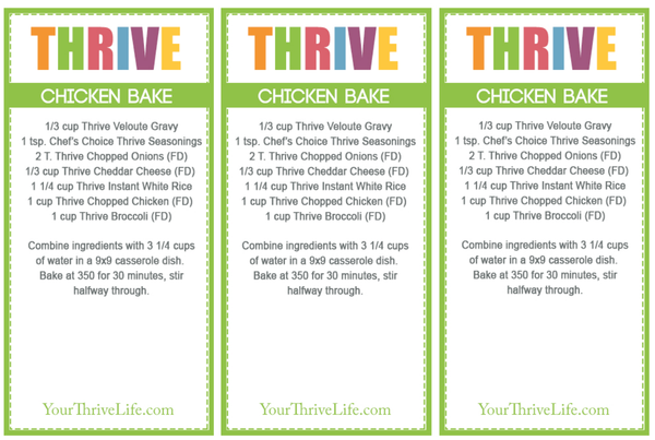 Chicken bake labels