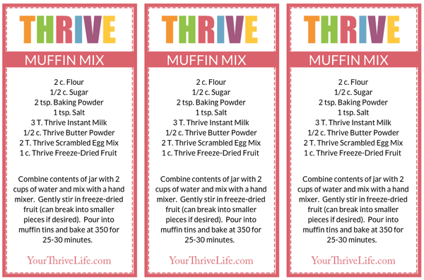 Muffin Mix labels
