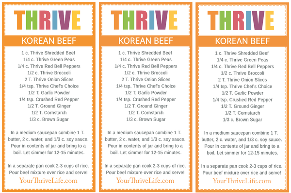 Korean Beef labels