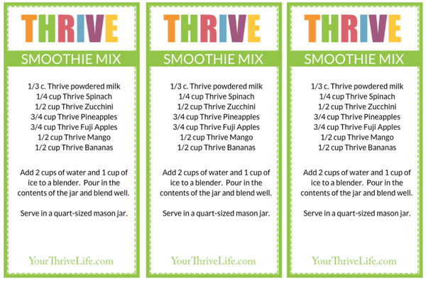 Smoothie Mix Labels