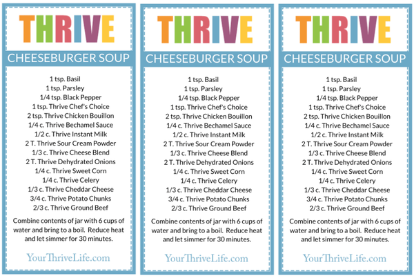 Cheeseburger Soup Labels