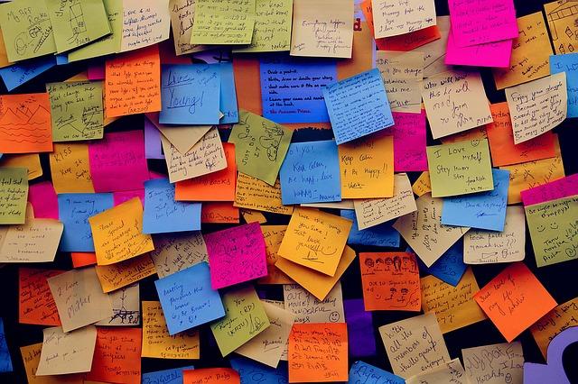 Image of post it notes with writing on