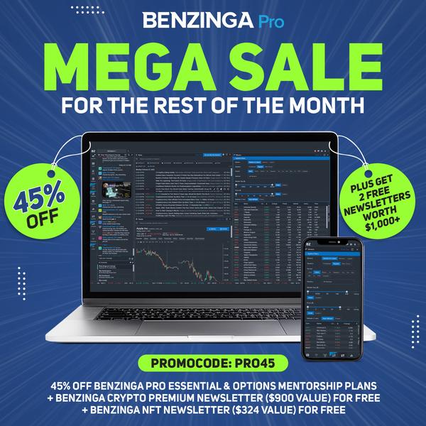 45% Discount On Benzinga Pro Real-time News - Today Only