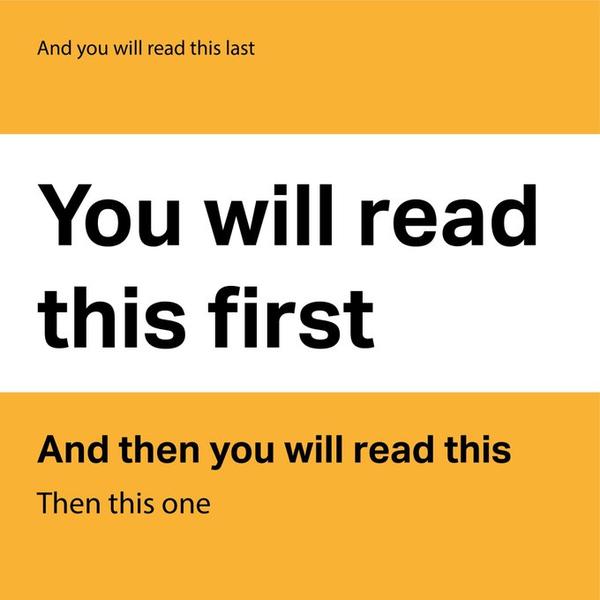 You will read this first