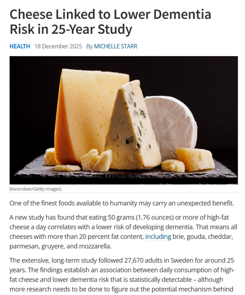 Cheese and Brain Health