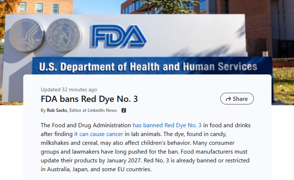Red Dye 3 Ban