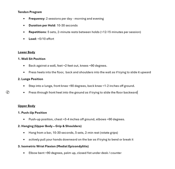 Tendon Program