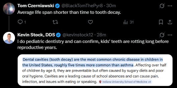lifespan and cavities