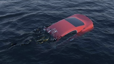 car under water