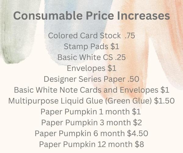 Consumable Price Increases