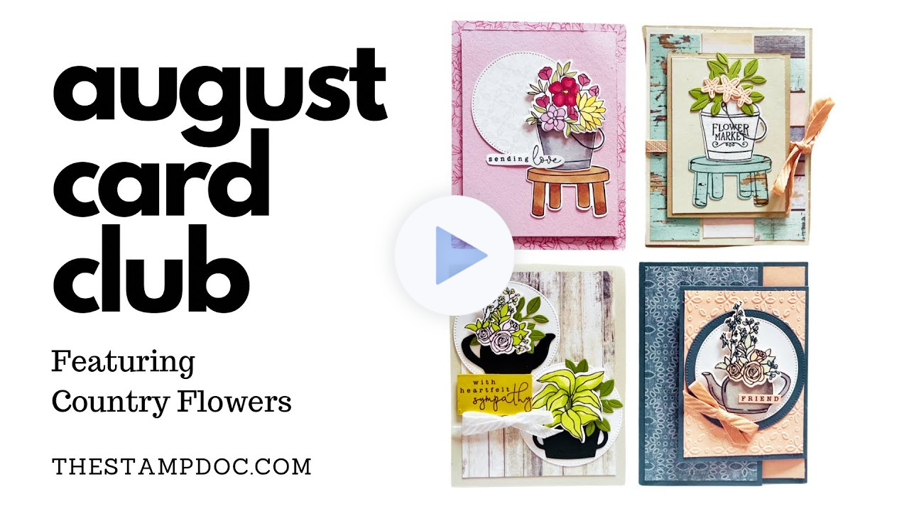 August Card Club Featuring Country Flowers: Learn to Color Line Art Images