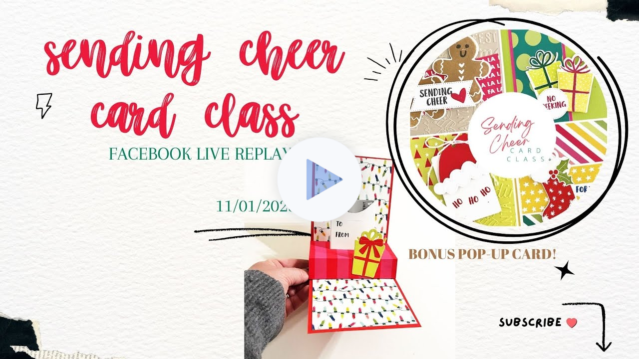 Sending Cheer Online Christmas Card Class with bonus Pop-Up card: Facebook Live replay 11/01/2023