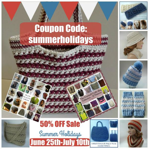 Summer Holiday Crochet Pattern Sale with Coupon Code: summerholidays