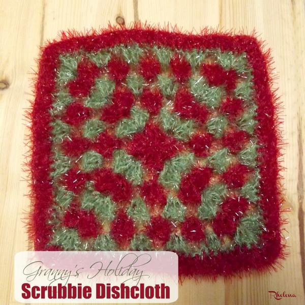 Granny's Holiday Scrubby Dishcloth & 9" Afghan Square ~ FREE Crochet Pattern