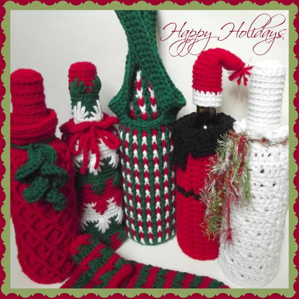 Wine Bottle Cozies ~ FREE Crochet Patterns