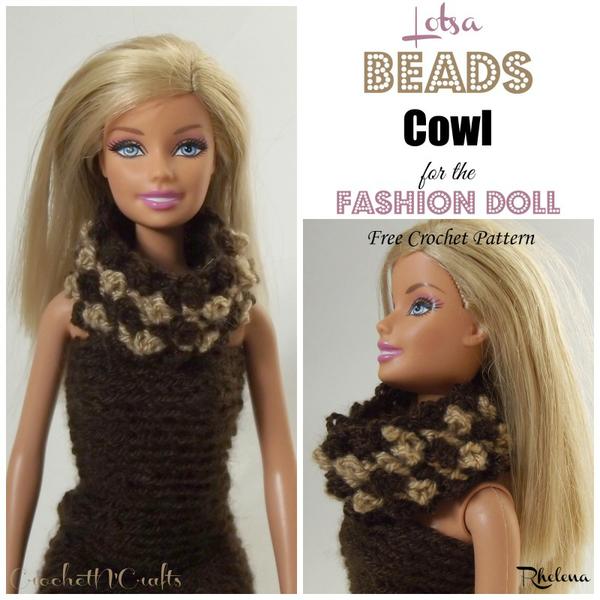 The Lotsa Beads Cowl for the Fahion Doll ~ FREE Crochet Pattern