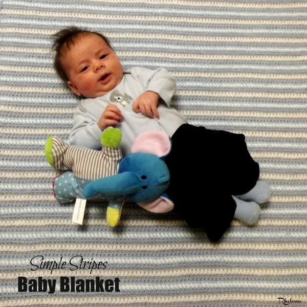 Simple Striped Baby Blanket ~ FREE Crochet Pattern