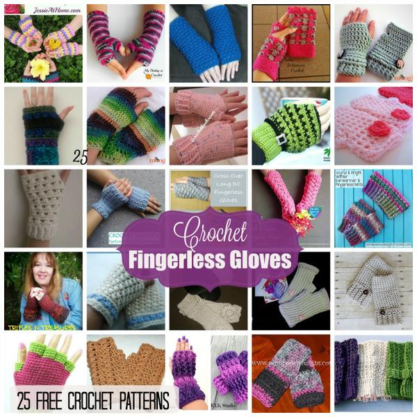 Fingerless Gloves ~ 25 FREE Crochet Patterns
